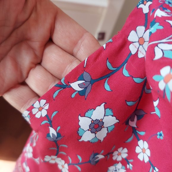 Aventura Stacia Dress Red Flower Print with Pockets Sz M - Picture 7 of 15